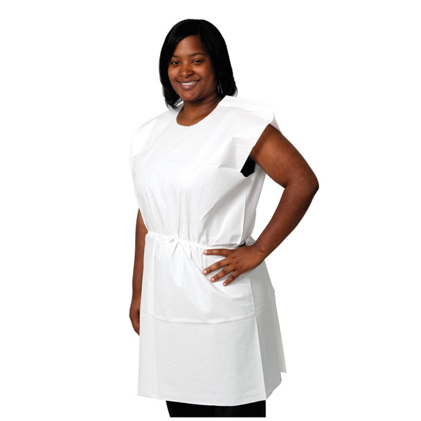 Pro Advantage ADVANTAGE® P750333 Exam Gown, 3-Ply Tissue, 30in. x 42in., White, Traditional Front/ Back Opening, 50/cs (50 cs/plt) (020210) , case