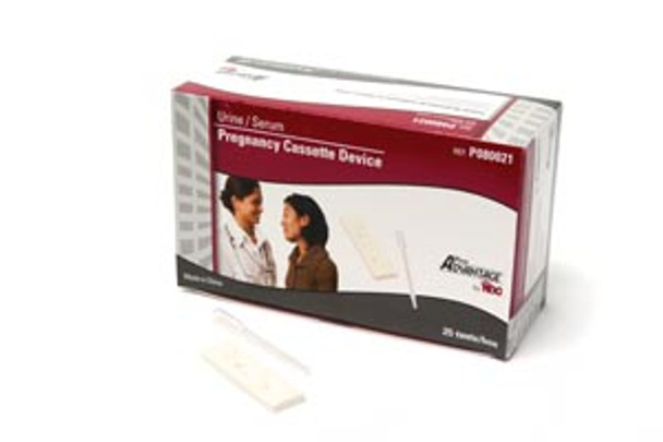 Pro Advantage ADVANTAGE® P080021 Includes 25 Individually Packaged Urine/ Serum hCG Pregnancy Cassette Devices & Droppers, CLIA Waived, 25/bx (10/cs, 56 cs/plt) (Minimum Expiry Lead is 90 days) (Item is Non-Returnable) (Not Available for sale into Ca