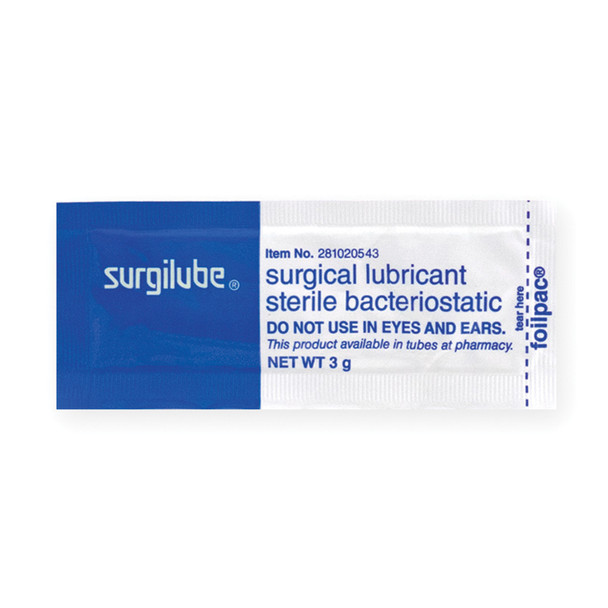 HR Healthcare SURGILUBE® 0281-0205-43 SURGILUBE® 3gm FOILPAC® (Foil Laminated Film), 144/bx (12/cs, 48 cs/plt) , box