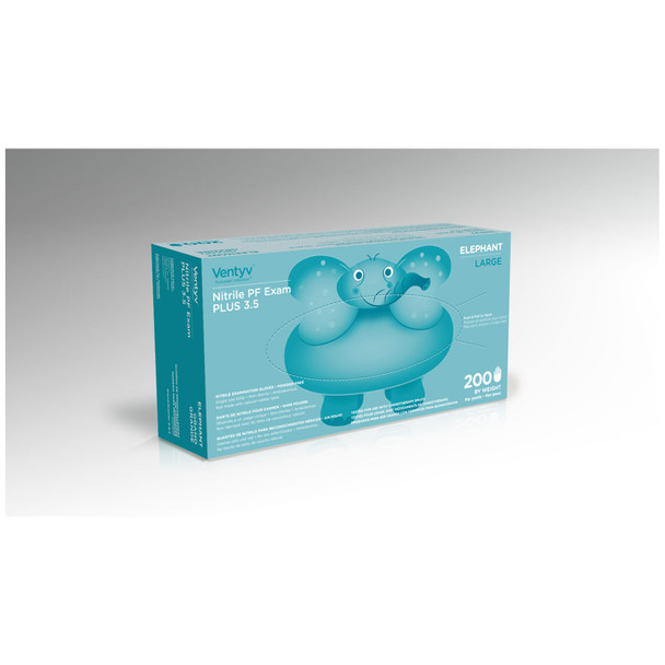 Ventyv 10336101 Glove, Exam, Nitrile, Powder-Free (PF), Polymer Coated, Textured Finger Tip, Chemotherapy Tested, Violet Blue, Large, 200/bx, 10 bx/cs (60 cs/plt) (Continental US Only) (Any glove product purchased after 4/10/26 is non-returnable unti