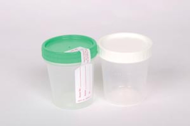 Cardinal Health 8889207026- Specimen Container, 4 oz, Sterile, Green Cap, Integrity Seal, Individually Wrapped, 100/cs (32 cs/plt) (Continental US Only) , case
