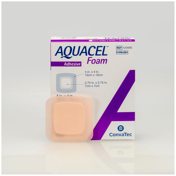 Convatec AQUACEL® 420680 Foam Dressing, Adhesive, Square, 4in. x 4in., 10/bx (Continental US Only) , box