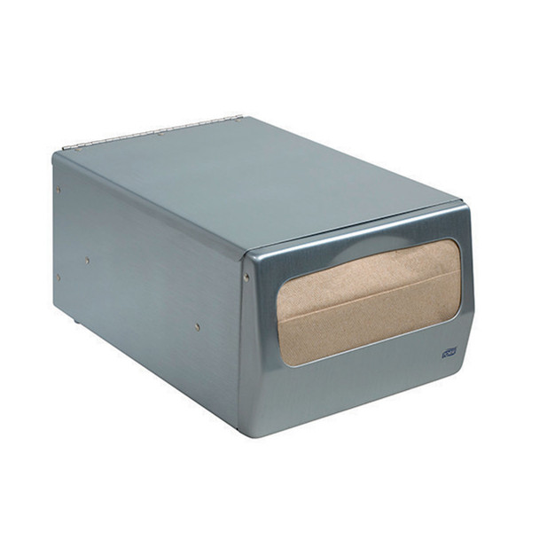 Essity Professional Hygiene North America, LLC 17CBS Napkin Dispenser, Masterfold, Counter, Universal, Brushed Steel, N7, Metal, 5.6\in. x 7.6\in. x 11.8\in. (42 cs/plt) (To Be DISCONTINUED) , each