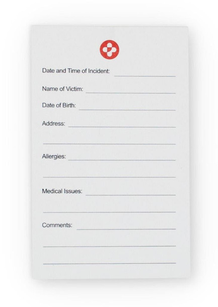 8911-000410-01 Zoll Mobilize Rescue Systems Refill, Item Misc, Incident Notecard