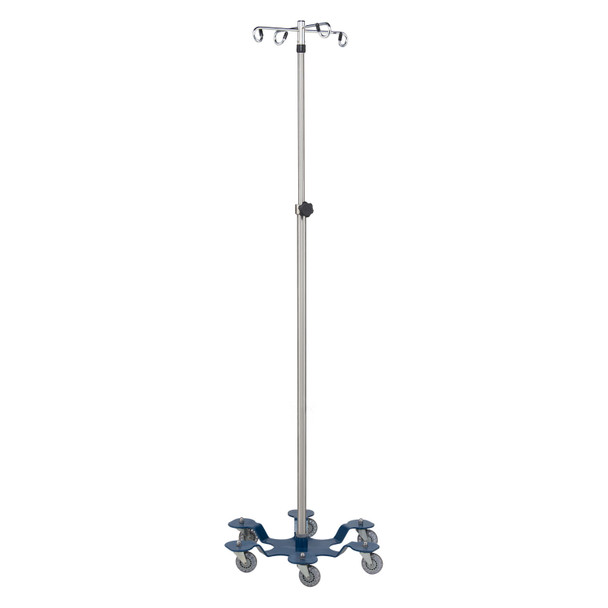 Blickman Industries 0541370400 IV Stand, Heavy Duty, 4 Hook, 6 Leg, Powder Coated Low Center of Gravity Base (DROP SHIP ONLY) , each