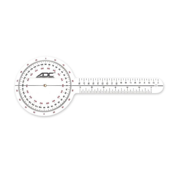 American Diagnostic Corporation 39712 Multi-Use Goniometer, 12in., 360-degree Head with 3 Calibrated Scales, Arm with Linear Scale in Inches Centimeters, Latex-Free , each