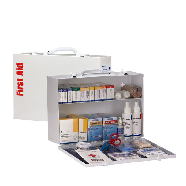 First Aid Only/Acme United Corporation 90572 2 Shelf First Aid ANSI A+ Metal Cabinet, w/ Meds (DROP SHIP ONLY - $150 Minimum Order) , each
