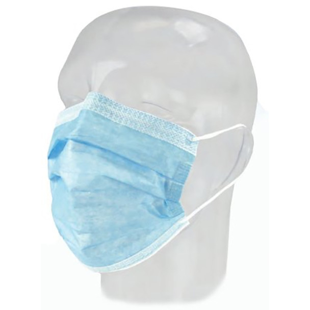 14401 Aspen Surgical Mask, Procedure, FluidGard 160, Anti-Fog, Blue, 500/cs