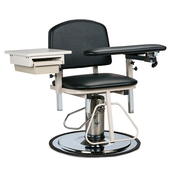6320 Clinton Industries H Series, padded hydraulic chair w/ drawer