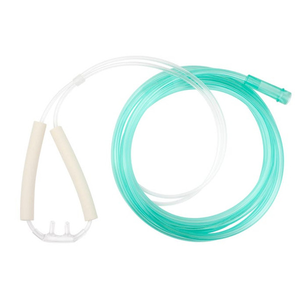 33174 Dynarex Nasal Oxygen Cannula w/Advantage Ear Foam Cushion Nasal Tip, 7', Adult, Universal Conn, 50/cs