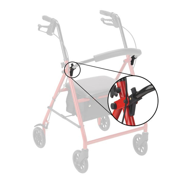 RPRL-04PB Dynarex Rollator Backrest Pivot Bracket, Black, 1