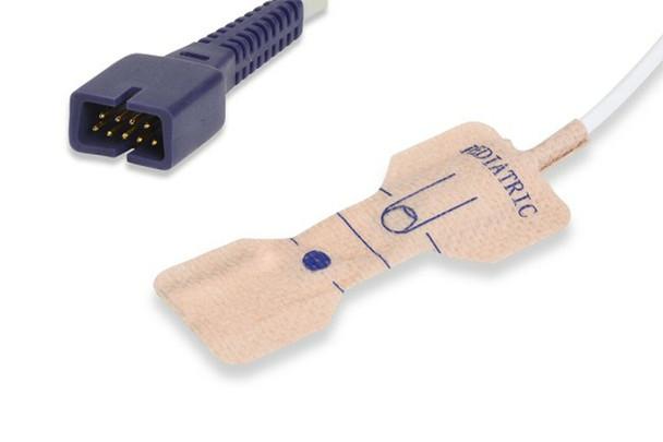 S523-01P0 Cables and Sensors Disposable SpO2 Sensor Pediatric (10-50Kg), 24/bx, Covidien > Nellcor Compatible w/ OEM: 11996-000116, MX50066, MAX-P, 70124022