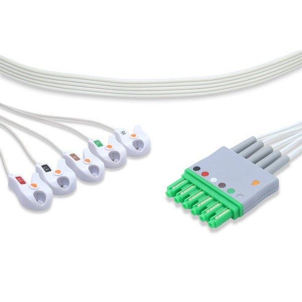 10182 Cables and Sensors Draeger Compatible Disposable ECG Leadwire, 10/Box