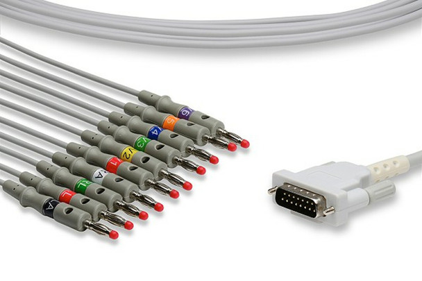 K10-SH2-B0 Cables and Sensors Schiller Compatible Direct-Connect EKG Cable, Each