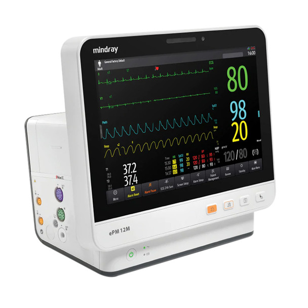 121-001875-00 Mindray ePM 10m with 2.4/5ghz Wireless, 3/5 Lead ECG, Arrhythmia Analysis, Nellcor SpO2, NIBP, Temperature, Respiration (PN 9204E-PA00007)