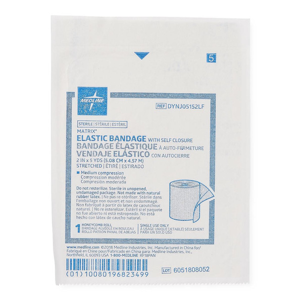 Medline DYNJ05152LF Sterile Matrix Wrap Elastic Bandage with Self-Closure, 2" x 5 yd., 20/CS