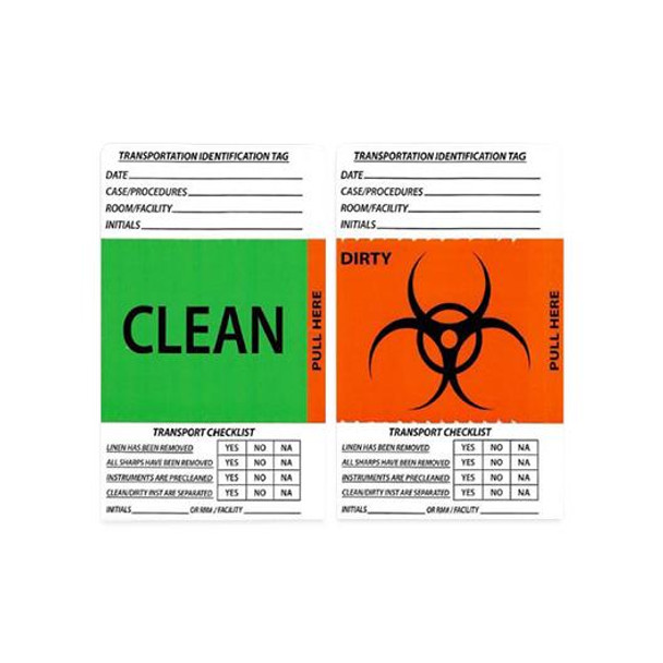 Healthmark Industries AV-52481 2 Part Clean/Dirty Label W/ Checklist, 1000/Case