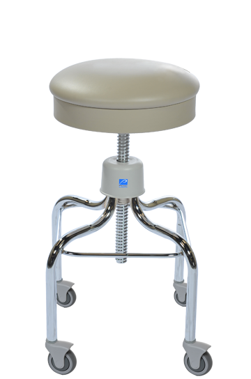 T-1038-W/C-GLC Pedigo OPERATING ROOM STOOL, STAINLESS STEEL, WITH CASTERS, TB-133 APPROVED, PVC-FREE, GLACIER