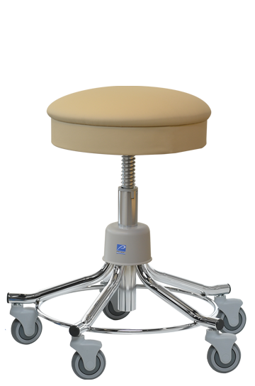 T-536-CAT Pedigo STOOL, ROUND SEAT, SCREW SHAFT, 5-CASTER, TB-133 APPROVED, PVC-FREE, CATTAIL