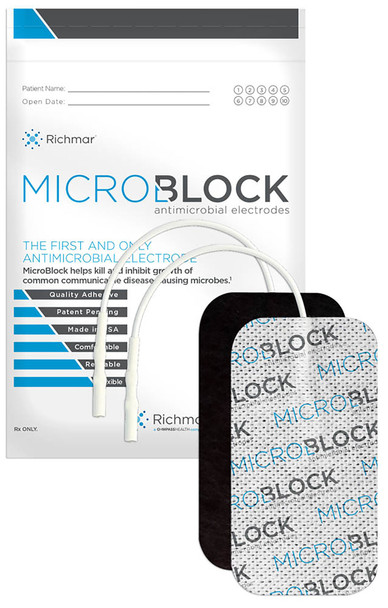 13-3283 Fabrication Enterprises, Inc. Micro Block Antimicrobial Electrodes, 2"x3.5" Rectangle White Cloth, 40/bag (10 sheets of