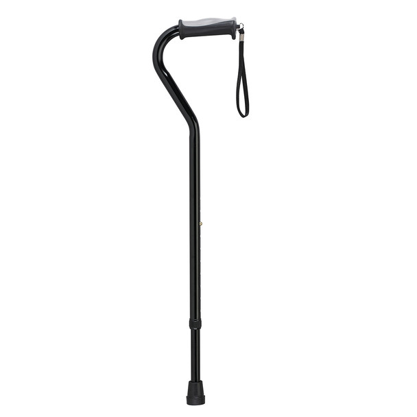 43-2018 Fabrication Enterprises, Inc. Aluminum Offset Cane, Gel Grip, Height Adjustable, Black