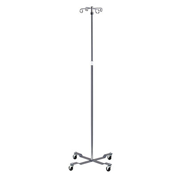 50-1964 Fabrication Enterprises, Inc. Economy 4-Hook IV Pole, 4-Leg