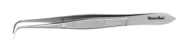 MH18-784 Integra Miltex EYE DRESSING FORCEPS 3-7/8, CURVED, SERRATED