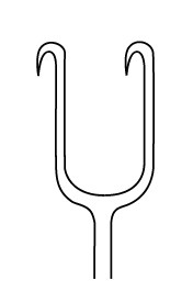 MH21-158 Integra Miltex JOSEPH SKIN HOOK 6-1/4, 2-PRONG, SHARP, 7MM WIDE