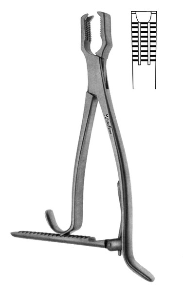 MH27-4 Integra Miltex KERN BONE HOLDING FORCEPS 9-3/4, WITH RATCHET