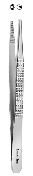 MH6-148 Integra Miltex BONNEY TISSUE FORCEPS 6-3/4, SERR TIPS, 1X2 TEETH