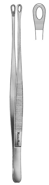 MH6-214 Integra Miltex SINGLEY TISSUE FORCEPS 9,FENESTRATED,SERRATED JAWS