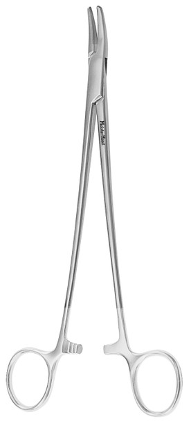 MH8-100TC Integra Miltex HEANEY NEEDLE HOLDER 8, TC, CURVED, SERRATED JAWS