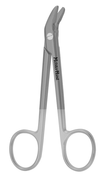MH9-124TC Integra Miltex WIRE CUTTING SCISSORS 4-3/4, ANGLED, SERR BLADE,TC