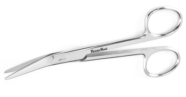 MH9-98 Integra Miltex NEWS SUTURE SCISSORS 5-5/8, ANGLED ON FLAT