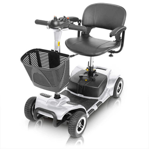 MOB1027SLV Vive Health 4 Wheel Mobility Scooter 4 Wheel Mobility Scooter, Long Range, 265Lb Capacity, Silver