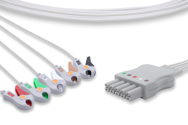 10363 Cables and Sensors Mindray > Datascope Compatible ECG Leadwire 5 Leads Pinch/Grabber - Neonate Bag of 1