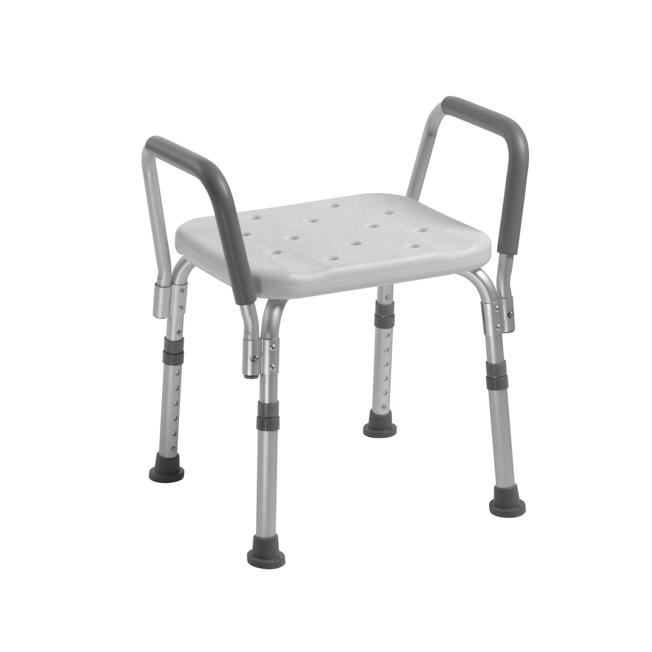 White Drive Medical Knock Down Bath Bench with Back and Padded Arms