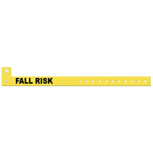 Fall Risk Yellow Sign Medical ID Solutions 3306FR Wristband, L Shape, Tri-Laminate, Fall Risk ...