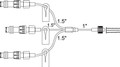 SM5014 ICU Medical Trifurcated Ext Set Mll 3 Smartsite@Valves 100/Ca