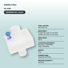 Dynarex 30401 HEPA Filter with co2 port, Universal, 25/CS