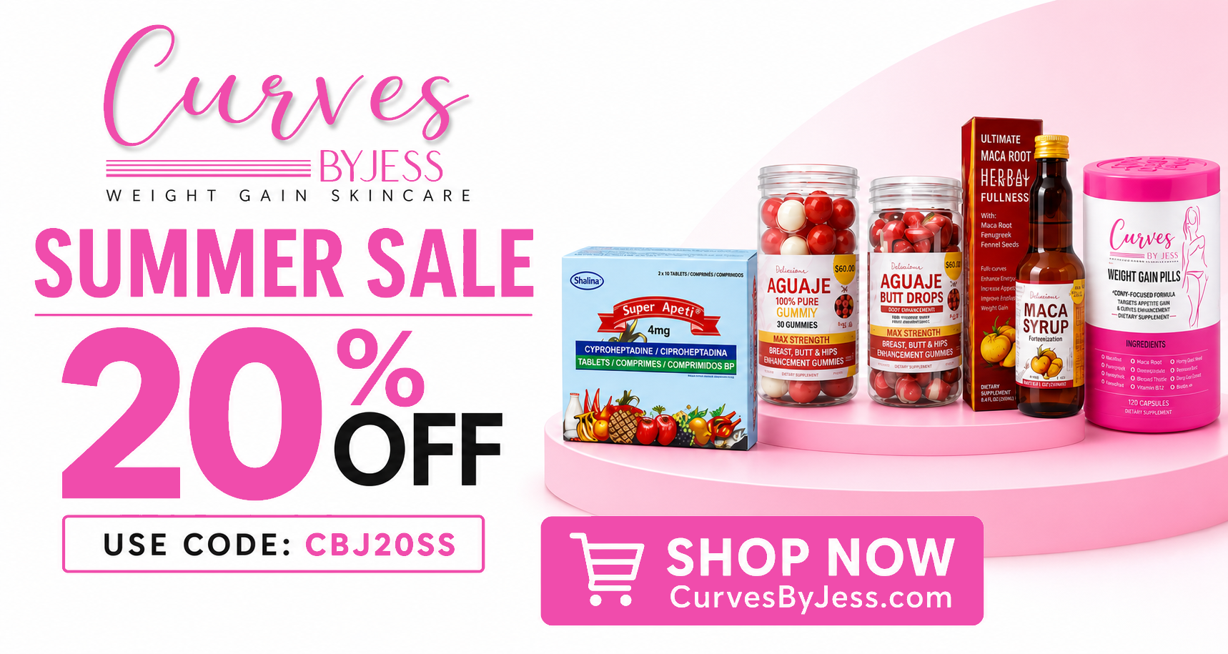 Curves by Jess summer sale - 20% off, use code CBJ20SS