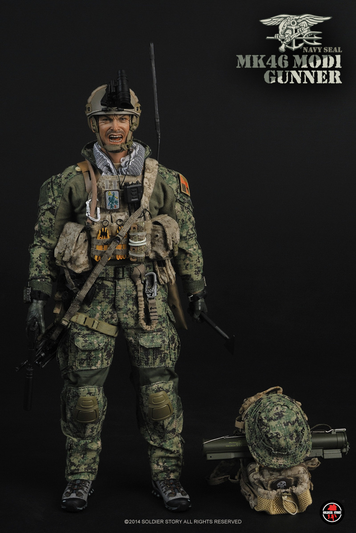 Navy Seal MK46MOD1 Gunner Carabiner and Light Sticks 1/6th Scale Soldier Story 