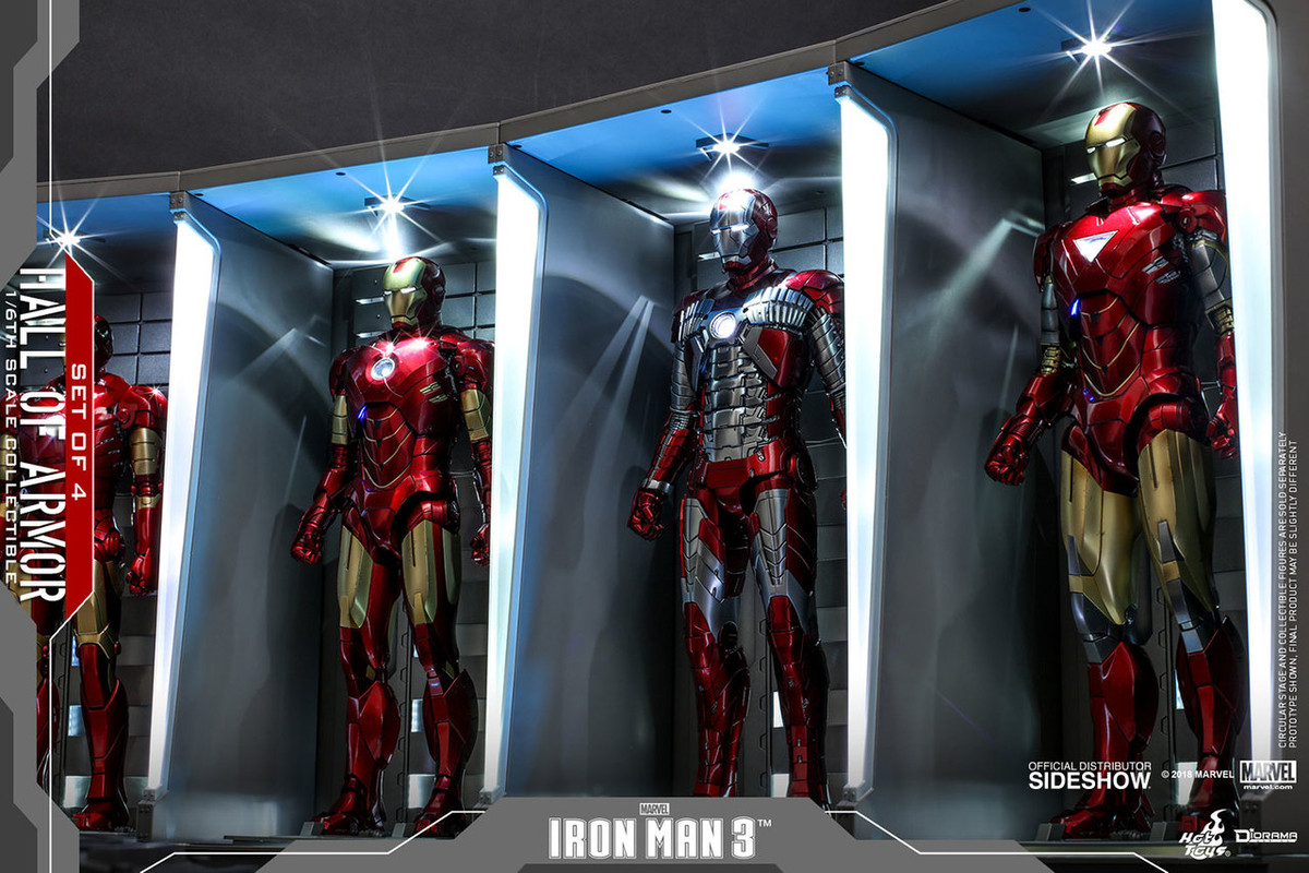 Hot Toys - Diorama Series - Iron Man 3: Hall of Armor Set of 4