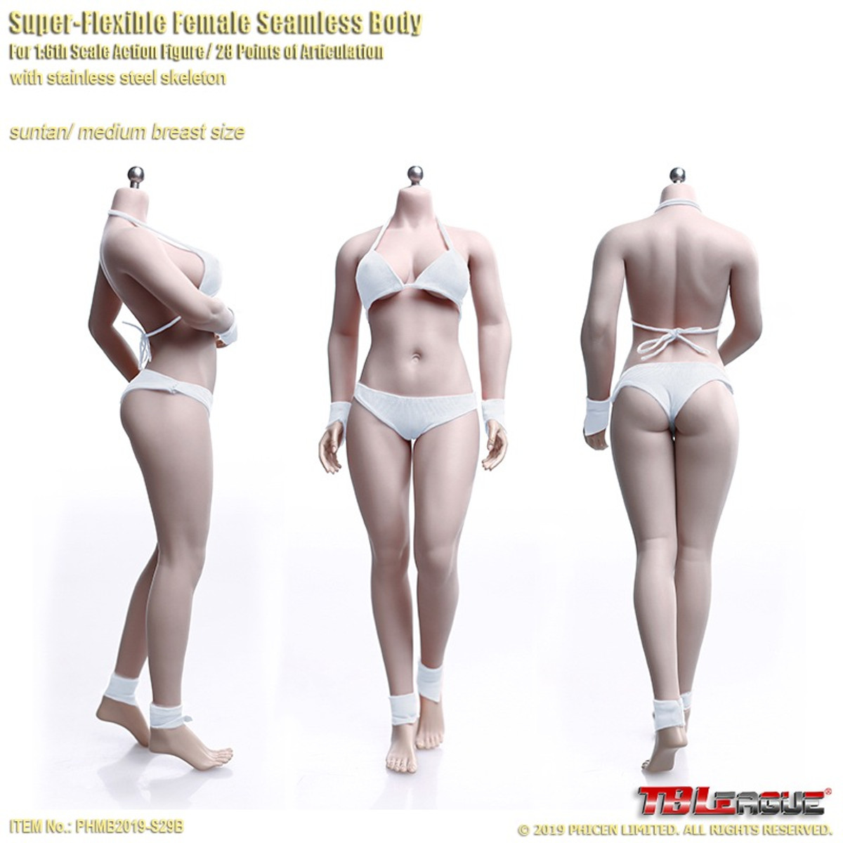 Phicen 1/12 Scale Female Seamless Action Figure Super-Flexible Famale  Figure Doll Set (Pale)