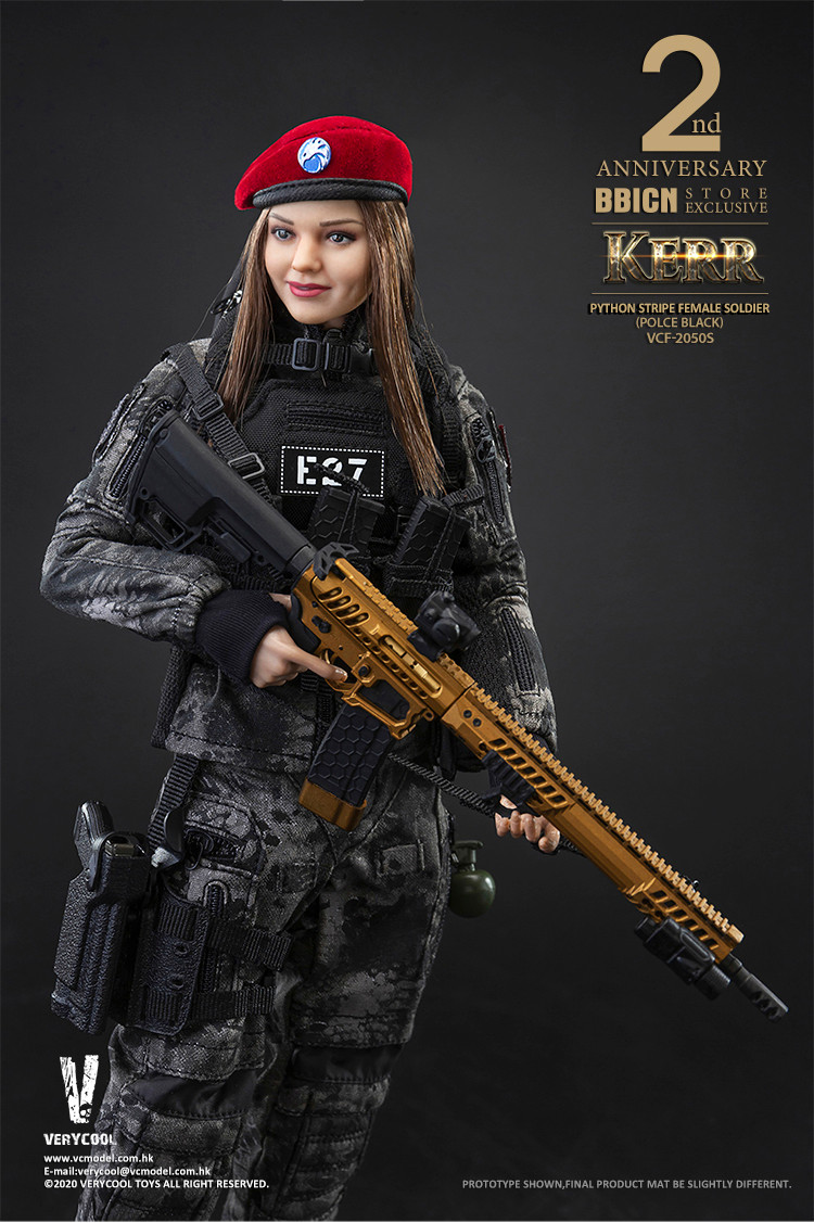 Python Soldier Very Cool - Police Black Python Stripe Female Soldier - Kerr
