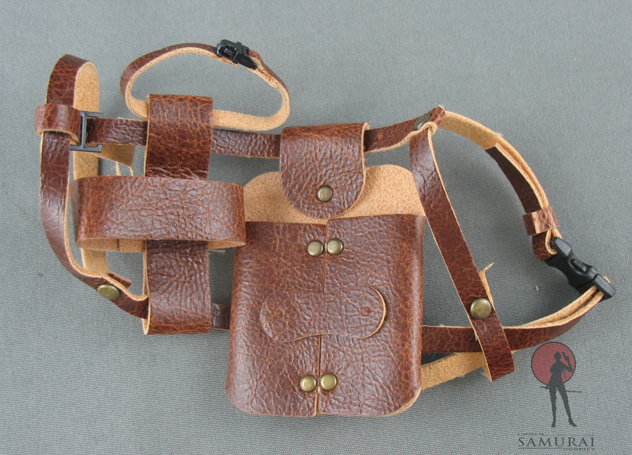 COO Model - Shoulder Holster - Brown Leather - Dual Blade Sheath