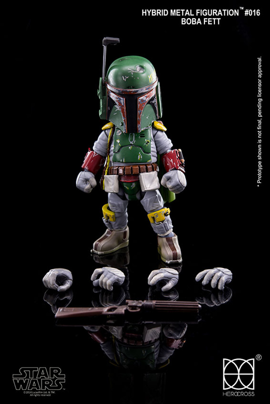 HEROCROSS - Star Wars Boba Fett Diecast Action Figure (Hybrid Metal Figuration 016 )