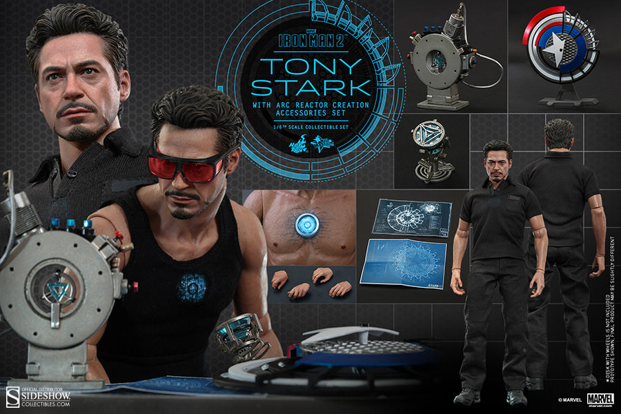 Hot Toys - Iron Man 2 - Tony Stark with Arc Reactor Creation Accessories