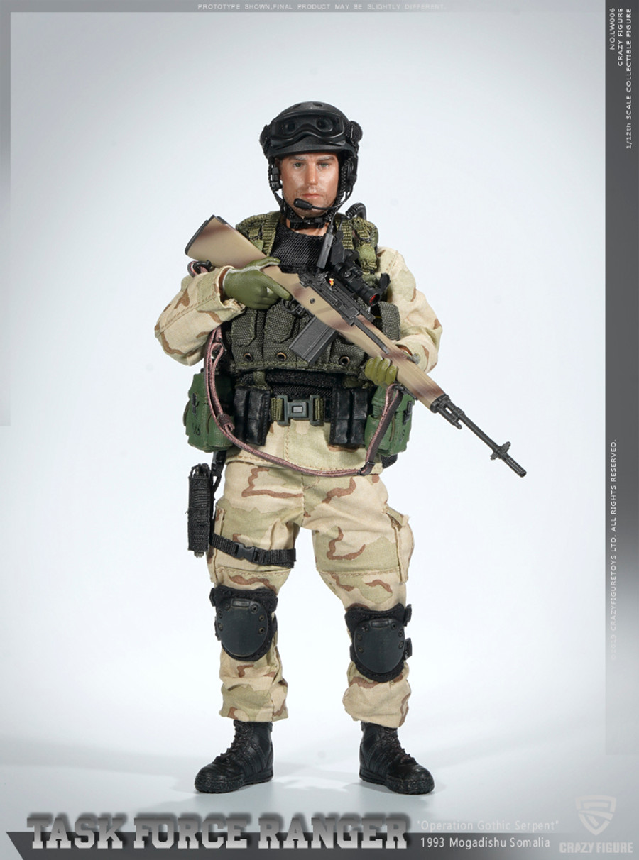 Crazy Figure - 1/12  Rangers Task Force 1993 "Operation Gothic Snake" Somalia-Mogadishu Area - M14 Sniper 