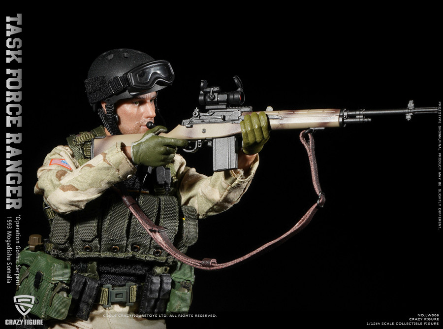 Crazy Figure - 1/12  Rangers Task Force 1993 "Operation Gothic Snake" Somalia-Mogadishu Area - M14 Sniper 